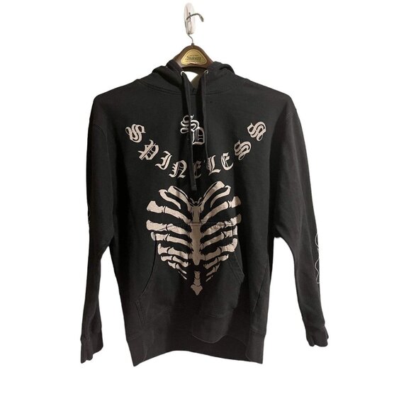 Sofia‎ Dossi Black Adult Skeleton Hoodie Measured Punk Hip Hop Grunge - Picture 1 of 8
